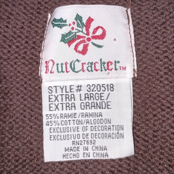 Womens Nutcracker Christmas Tree Teddy Bear Holly Holiday Sweater Size XL - Picture 7 of 9